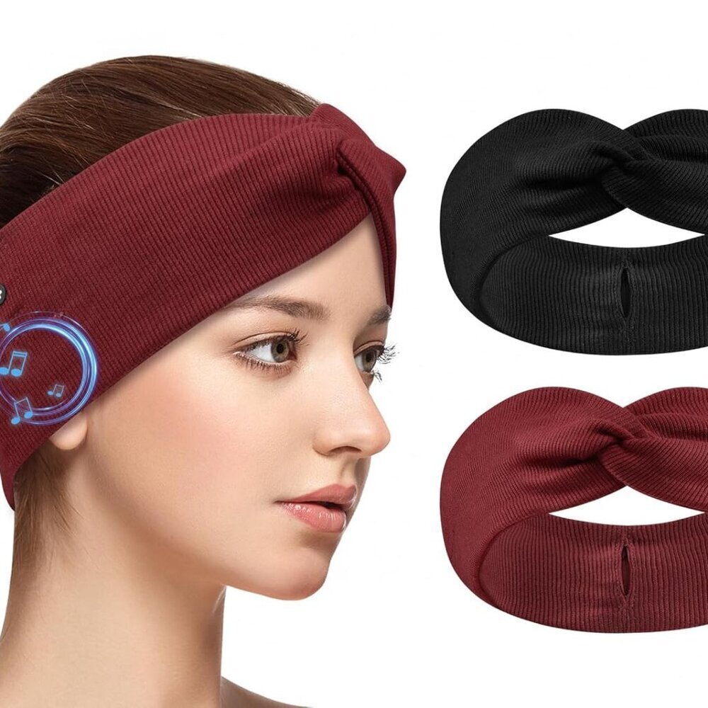 2-Pack Headband Headphones Wireless Bluetooth Sport Headbands for Women